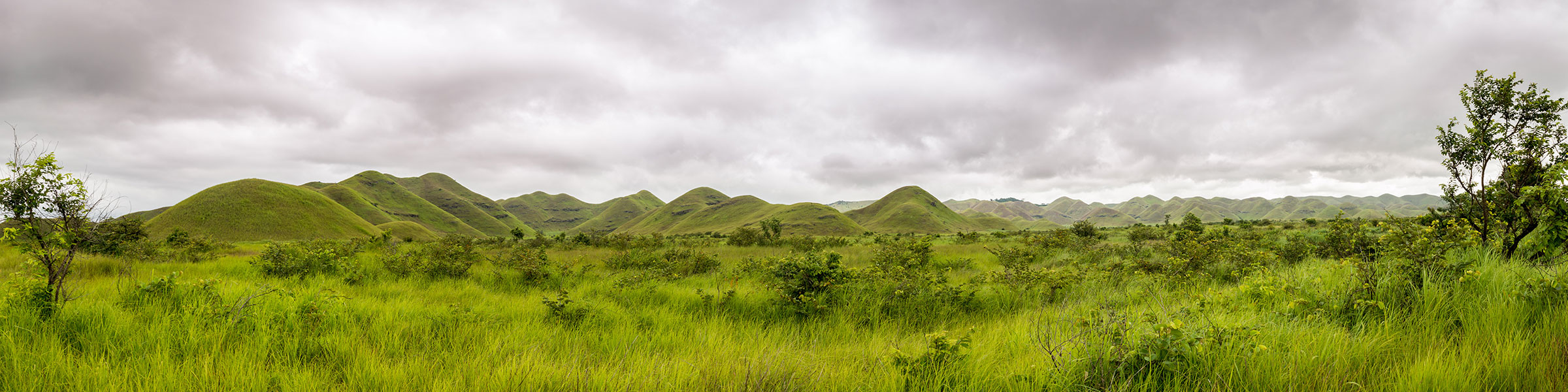 Panorama of African hills in Congo, Mountain of the Moon